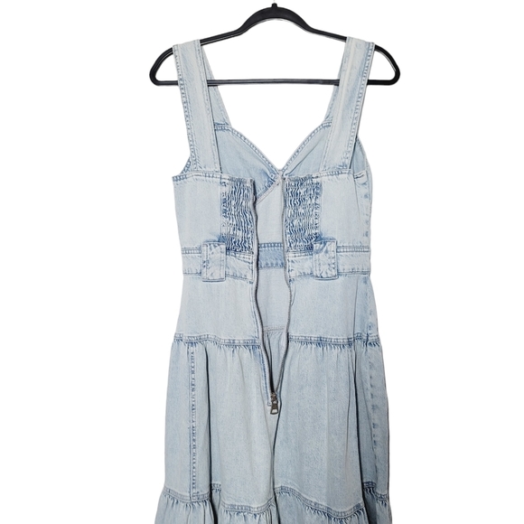 River Island Sleeveless Denim Tiered Ruffled Maxi Dress - Picture 6 of 10